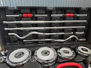 штанги набор: Набор для силовых тренировок 55 кг — Chrome Barbell and Dumbbell Set в — 2