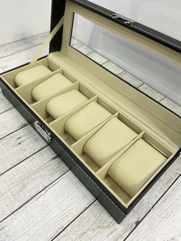 Органайзер для 6 ти часов ! Футляр обшит кож замом ! Удобен для