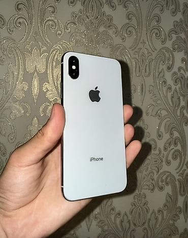 IPhone X, Б/у, 256 ГБ, Серебристый, Защитное стекло, 100 %