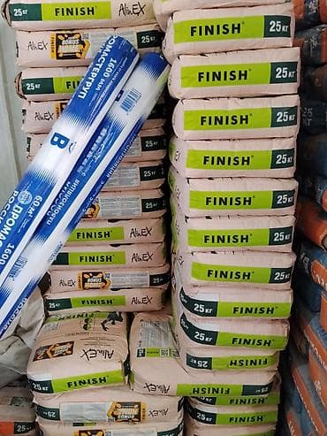 потолок: Шпаклевка финишная AlinEX FINISH, мешок 25 кг. Описание: - Сухая — 1
