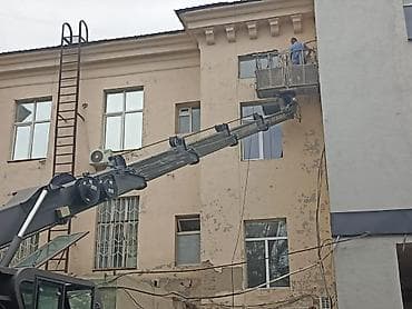 Услуги: Автовышка 28 метров Бишкек Работаем быстро и безопасно. Him ✔ Фасады — 6
