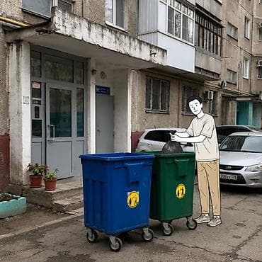Артикул: MKS-UT-027 Название: Мусорный контейнер зелёный на колёсах