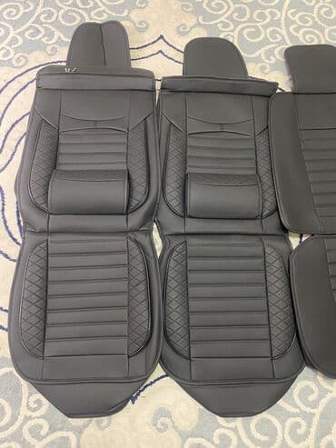 купить чехлы на сиденья авто: Чехлы Экокожа, С подушкой, цвет - Черный, Toyota, Новый — 5