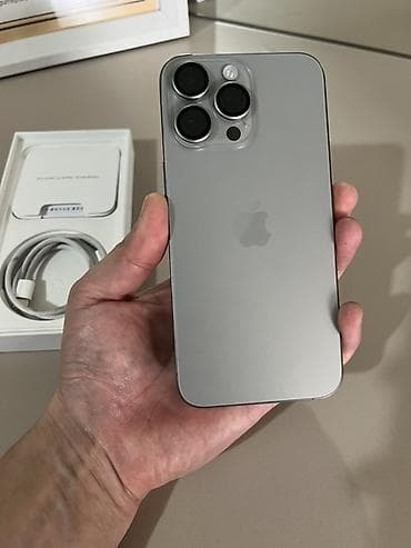 samsung 5g: IPhone 15 Pro, Б/у, 256 ГБ, Natural Titanium, Коробка, 91 % — 1