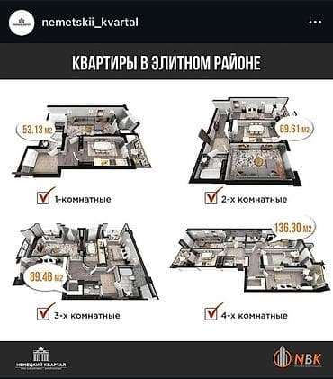 мега квартал: Сдан, Элитка, 1 комната, 53 м² — 4