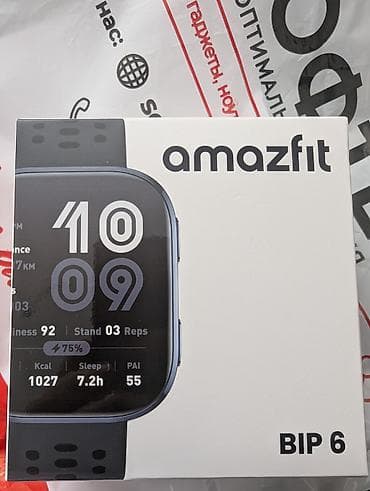 band 4: Смарт-часы Amazfit BIP 6 с квадратным сенсорным дисплеем и силиконовым — 3