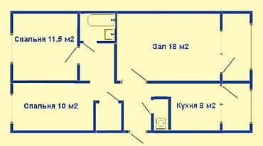 ош продаю квартира: 3 комнаты, 39 м² — 4