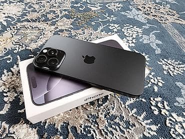 IPhone 16 Pro Max, Б/у, 256 ГБ, Black Titanium, Коробка, 85 %