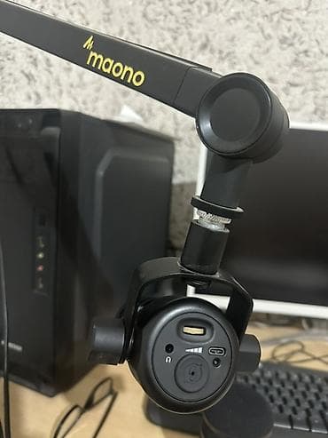 Техника и электроника: Динамический микрофон RØDE PodMic + настольный рычажный держатель — 2