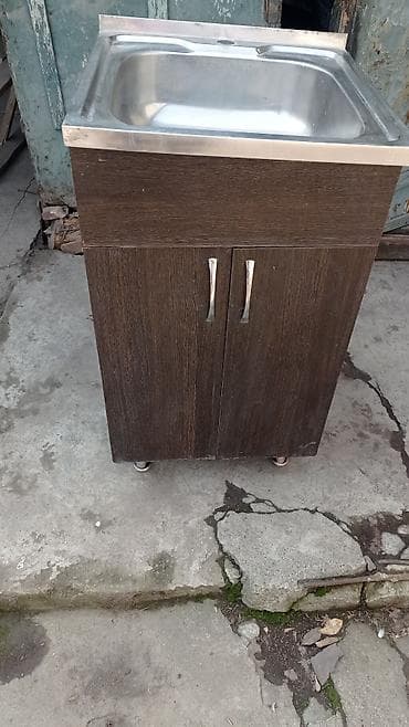 Тумба для кухни, С мойкой, Напольная, цвет - Коричневый