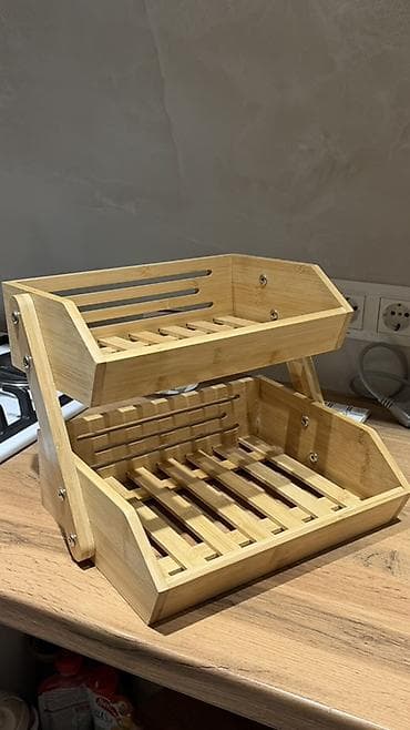 Этажерка для кухни, Б/у, Дерево