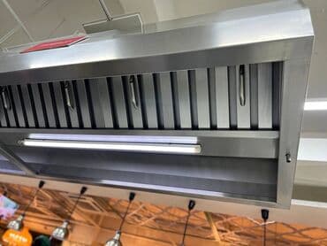 оборудование для кафе и ресторанов бу: Вытяжка промышленная, стол из нержавейки, мойка, котломойка, стеллаж — 4