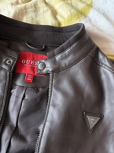 кожаный мужской куртка: Мужская куртка, M, Guess, Новый, цвет - Коричневый — 2