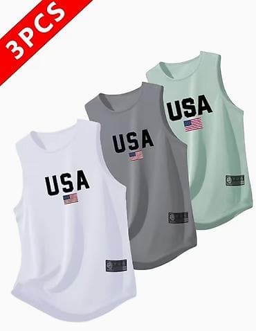 pro force: Набор из 3 мужских спортивных майк без рукавов с принтом “USA” и — 1