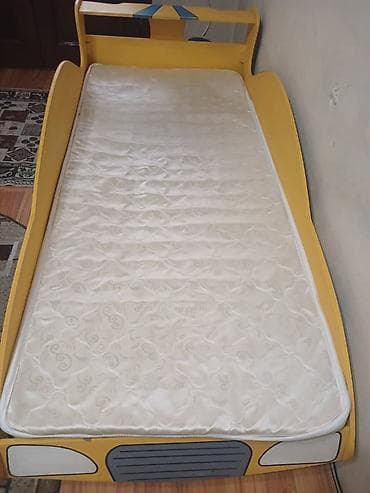 кровать машинка с матрасом: Детская односпальная кровать, Б/у, Для мальчика, С матрасом, МДФ, Самовывоз — 5