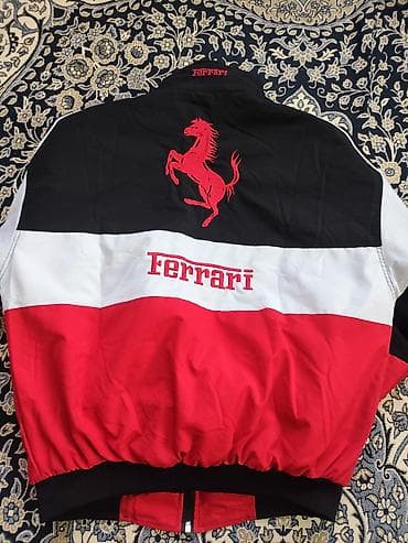 белый плащ: Гоночная Куртка в стиле Scuderia Ferrari F1 с нашивками спонсоров - — 2