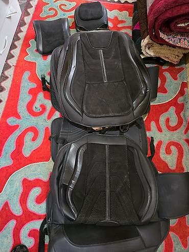 сиденье гигант: Чехлы Экокожа, С подушкой, цвет - Черный, Kia, Б/у, Самовывоз — 8