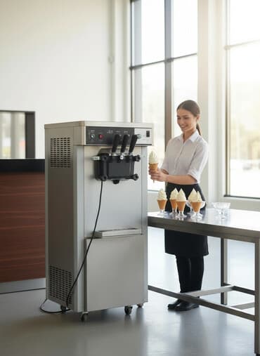 Профессиональный аппарат для мягкого мороженого (фризер) Описание: -