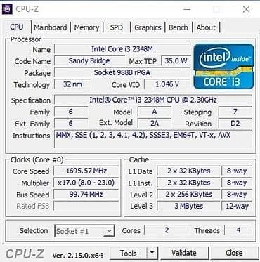 intel xeon e3: Процессор для ноутбука Intel Core i3‑2348M (Sandy Bridge) - Разъём — 3