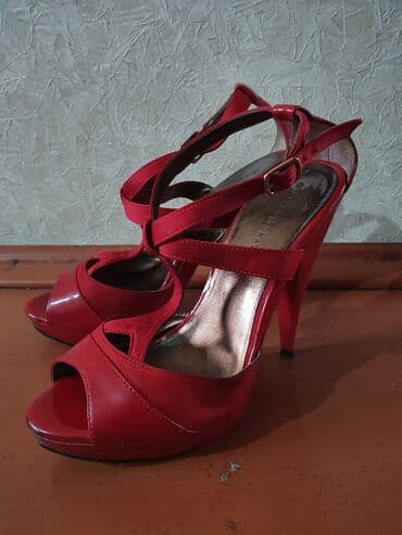 Атайын кийим: Босоножкалар, 37, Колдонулган, түсү - Кызыл, Өзү алып кетүү — 6