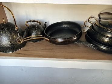 ножи боевые: Набор кухонной посуды DONNOR в стильном черно-золотом исполнении — 4