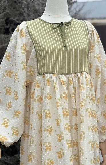 бишкек платья больших размеров: Платье в винтажном стиле с цветочным принтом и контрастным лифом. - — 2