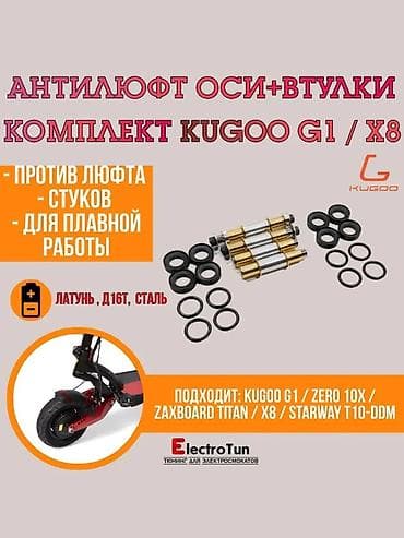 Комплект усиленных осей и втулок подвески для электросамокатов Kugoo