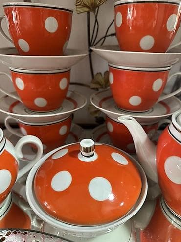 bubble tea: Полонский чайный сервиз в горошек на 6 персон — 2