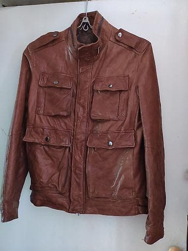 Корея кожаная куртка мужская 46-48размер,утепленная, ширина плеч 42
