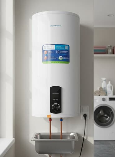 продажа водонагревателей: Водонагреватель Aquaverso объемом 45 литров. Имеет цилиндрическую — 1