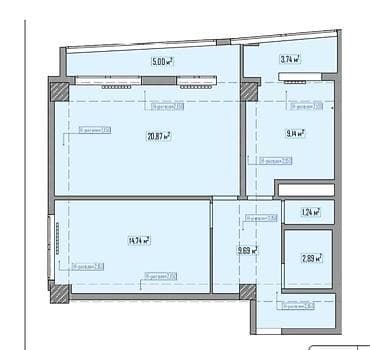 8: 2 комнаты, 59 м², Моссовет Элитка, 8 этаж, Свежий ремонт — 10