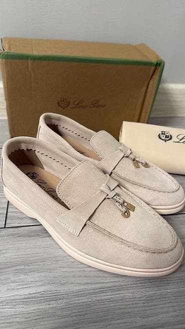 Лоферы, 38, Loro Piana, Новый, цвет - Бежевый, Платная доставка — 5