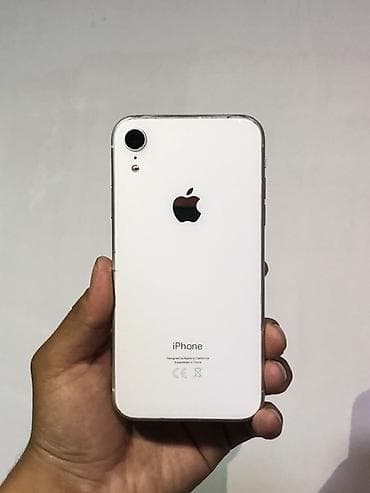 пл: IPhone Xr, Б/у, 128 ГБ, Белый, Чехол, 100 % — 2
