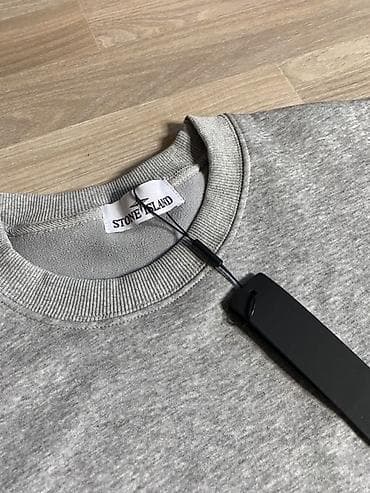 Домашние костюмы: Свитшот Stone Island, серый меланж - Модель: классический crewneck - — 2