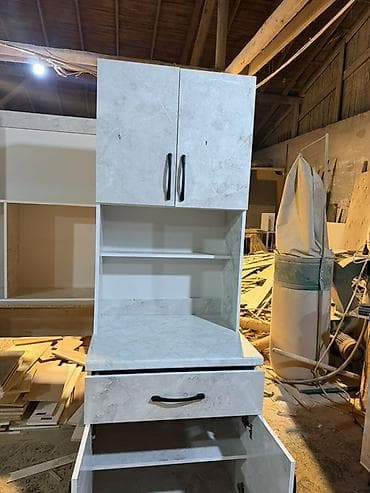 мойку: Кухонный пенал/шкаф-стол с надстройкой - Материал: ЛДСП с фактурой — 2