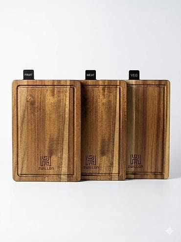 сортир: 🔥Набор разделочных досок из натурального дерева с подставкой и — 3