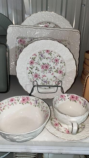 керамическая посуда: Набор столовой и чайной посуды из керамики/фарфора, серия декоративных — 4