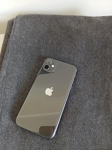 IPhone 11, Б/у, 64 ГБ, Черный, Защитное стекло, Кабель, Чехол, 87 %