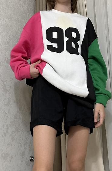 джог: Світшот подростковый с крупным принтом «98». - Фасон: свободный крой — 2