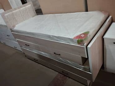 кровать с шухлядами: Односпальная кровать, Новый, С матрасом, длина - 200 см — 3