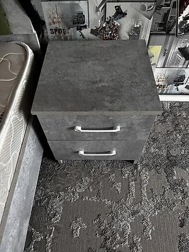 стол стулья: Спальный гарнитур, Односпальная кровать, ДСП, цвет - Серый — 3