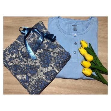 белая ночная сорочка: Пижама с длинными рукавами на зиму. Ткань :плотная,х!б Цена:1200сом — 4