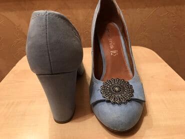 Прокат одежды: Туфли из натуральной замши,цвет грязно-голубой,бренд Tamaris(немецкая — 3