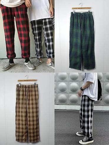 теплые штаны мужские: Тёплые из флиса и летние из хлопка стильные штанишки в клетку — 3