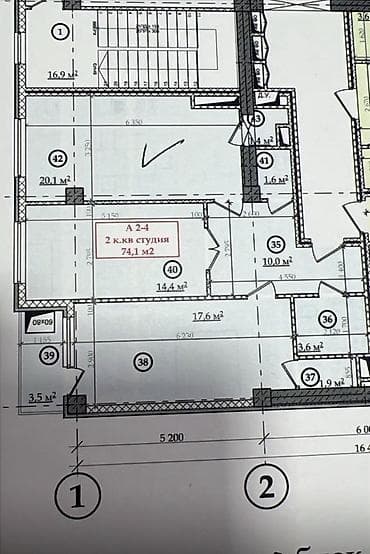 Продажа квартир: 2 комнаты, 74 м², Элитка, 3 этаж, Готовая ПСО (под самоотделку) — 5