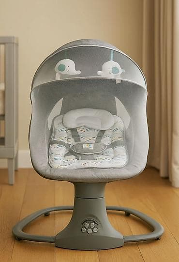 Электронный шезлонг детский 3 в 1 • Боковое качание, 5 оптимальных