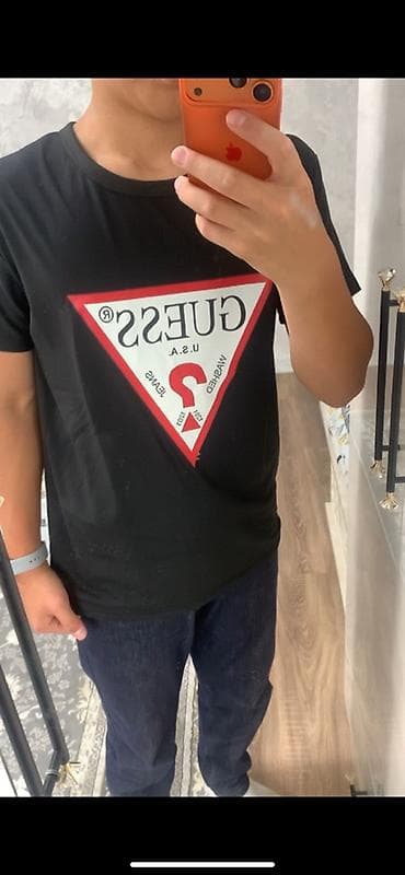 Личные вещи: Мужская футболка, L, XL, Guess, Новый, цвет - Черный, Платная доставка, Самовывоз — 3