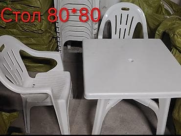 пластмассовые стол: Стол и стул для кафе, Новый — 2