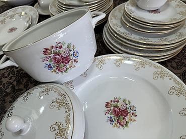 Аксессуары для кухни: Новый чешский столовый сервиз на 6 персон с красивым цветочным принтом — 9