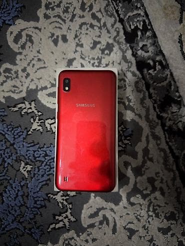 аудио интерфейс: Samsung Galaxy A10, Колдонулган, 32 ГБ, түсү - Кызыл, 2 SIM — 2